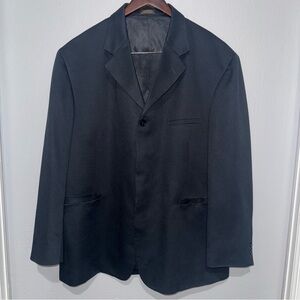 J Ferrar Sport Suit Coat Jacket Blazer Mens 44 S Solid Black Microfiber